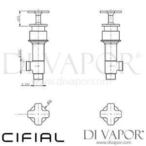 Cifial 34890T4K TH400 Pair Deck Bath Valves Cross Spare Parts