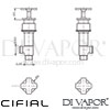 Cifial 34890T4K TH400 Pair Deck Bath Valves Cross Dimensions