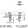 Cifial 34890TB Techno 300 Pair Deck Bath Valves Dimensions