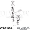 Cifial 34890TX Texa Pair Deck Bath Valves Dimension