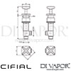 Cifial 34890TX Texa Pair Deck Bath Valves Dimensions