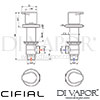 Cifial 34890VV Viva Chrome Black Pair Deck Bath Valves Dimensions