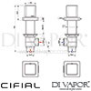Cifial 34891CU Cudo Pair 3 4 Inch Deck Bath Valves Dimensions