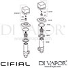 Cifial 34891SQ Quadrado Pair Deck Valves Dimension