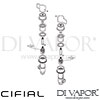 Cifial 34891T2 TH251 Pair Deck Bath Valves Dimension