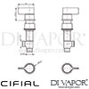 Cifial 34891T2 TH251 Pair Deck Bath Valves Dimensions