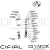 Cifial 34891TB Techno X300 Pair Deck Bath Valves Dimension