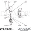 Cifial 34891TH-X20 PVD X20 Pair Deck Bath Valves Dimension