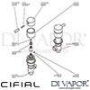 Cifial 34891TH Mini Round Techno Chrome Black Pair Deck Bath Valves Dimension