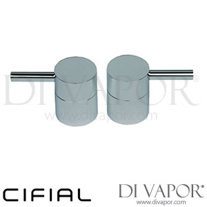 Cifial 34891TH Mini Round / Techno Chrome | Black Pair Deck Bath Valves Spare Parts