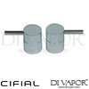 Cifial 34891TH Mini Round Techno Chrome Black Pair Deck Bath Valves Spare Parts