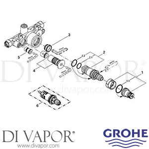 Grohe 34959 Concealed Body for THM 34959 Thermostat Mixer (3/4 Inch) Spare Parts