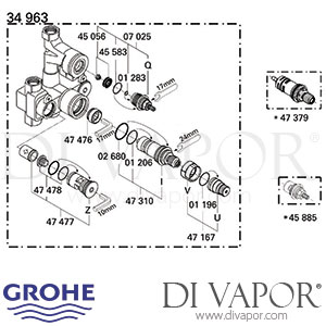 Grohe 34963000 | 34963 000 Mixer Valve Shower Spare Parts