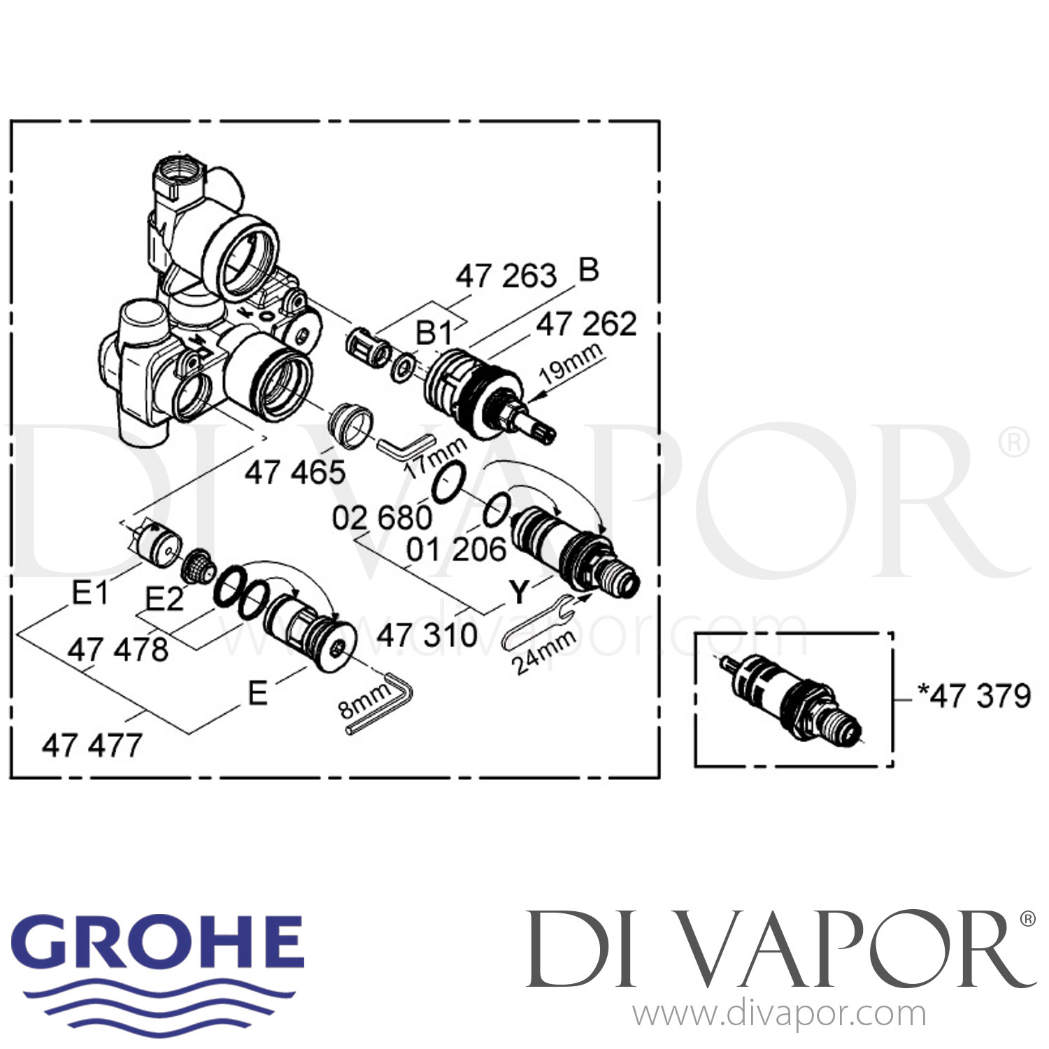 Grohe 34964000 34964 000 Mixer Valve Spare Parts