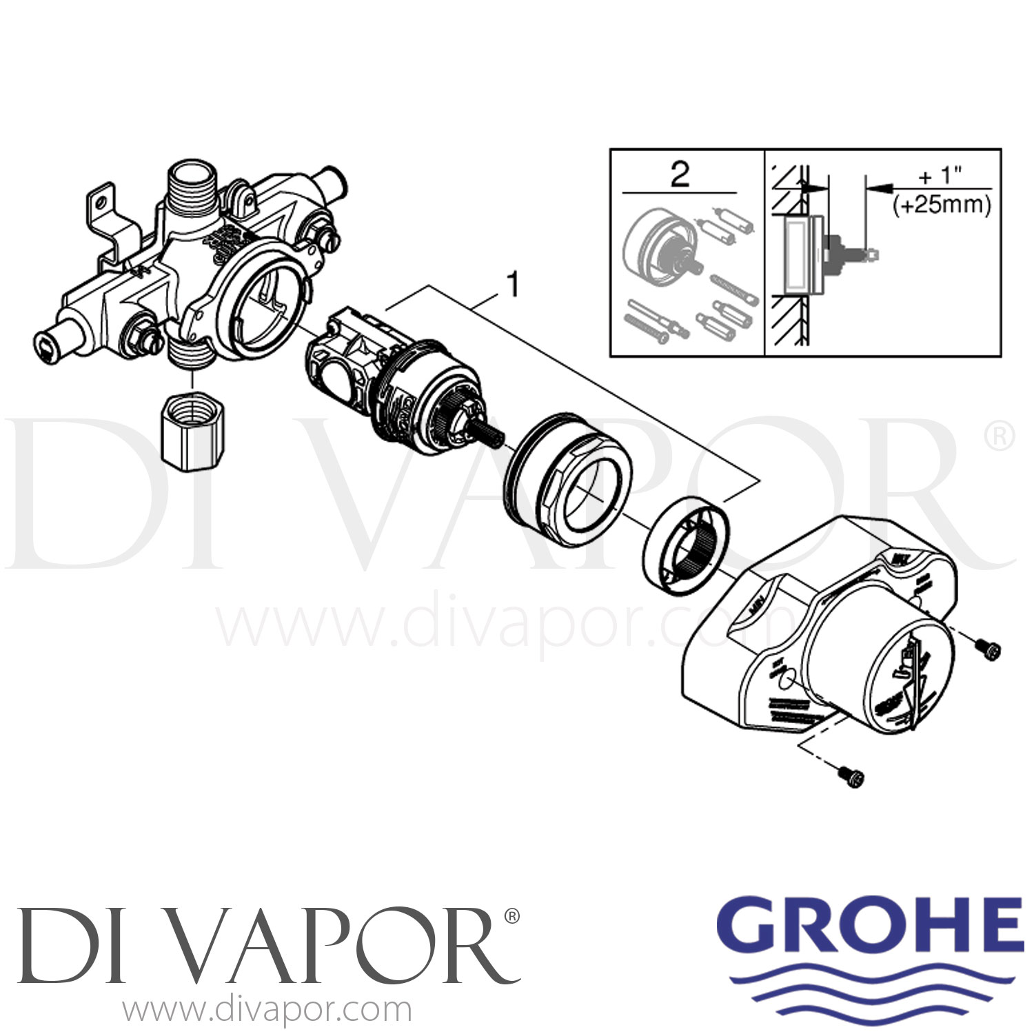 Grohe 35065001 Grohsafe Universal PBV Shower Valve Spare Parts