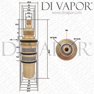 Thermostatic Cartridge for Milan Modern MIL002 (Victorian Plumbing) Shower Valve - 354FV6V