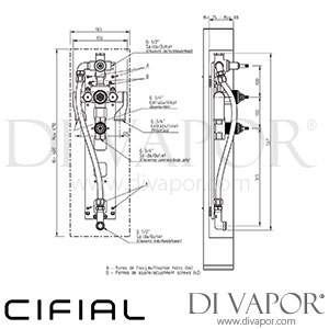 Cifial 3580000 M3 Built-In Valve 3 Outlets Spare Parts