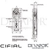 Cifial M3 Built-In Valve 2 Outlets Dimensions