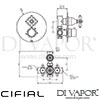Cifial Edwardian Built-In Wall Thermostat 1 Outlet Dimensions