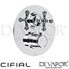 Cifial Edwardian Built-In Wall Thermostat 1 Outlet Spare Parts