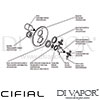Cifial Hexa Built-In Wall Flow Regulator Temp Control 1 Outlet Dimension
