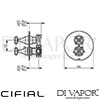 Cifial Hexa Built-In Wall Flow Regulator Temp Control 1 Outlet Dimensions