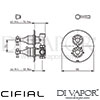 Cifial L Spout Built-In Wall Flow Regulator Temp Control 1 Outlet Dimensions