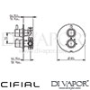 Cifial Technovation Style 35 Built-In Wall Thermostat 1 Outlet Dimensions