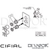 Cifial TX300 Built-In Wall Thermostat 1 Outlet Dimension