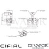 Cifial Techno 251 Built-In Shower Valve 2 Outlets Dimensions