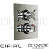 Cifial 35821TB Techno X300 Euro Concealed Shower Valve Spare Parts