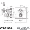 Cifial 35822TB Techno 300 Euro Concealed Shower Valve Dimensions