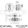 Cifial Edwardian Built-In Wall 2 Outlets Dimensions