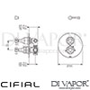 Cifial L Spout Built-In Wall Flow Regulator Temp Control 2 Outputs Dimensions