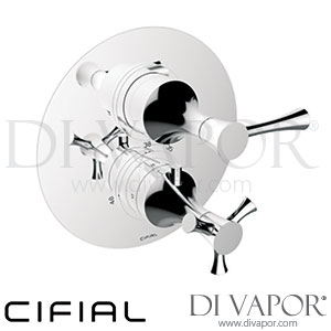 Cifial 35826MW L Spout Built-In Wall Thermostat with Flow Regulator and Temperature Control 2 Outputs Spare Parts