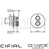 Cifial Techno Style 35 Built-In Wall Shower Valve 2 Outlets Dimensions