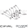 Cifial 3Techno 251 Built-In Wall Shower 2 Outlets Dimension