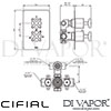 Cifial Built-In Wall Thermostat 2 Outlets Dimensions