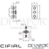 Cifial Techno 251 Built-In Wall 2 Outlets Dimensions