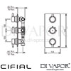 CifialTechno 465 Built-In Wall Shower 3 Outlets Dimensions