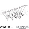 Cifial Techno 251 Built-In Wall Shower 2 Outlets Dimension