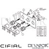 Cifial TX300 Built-In Shower Wall Thermostat 2 Outlets Dimension