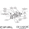 Cifial Techno 465 Recessed Wall Hand Shower 2 Outlets Dimension