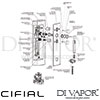 Cifial 35840SQ Quadrado 3 Control Thermostatic Shower System 3 Outlets Dimension