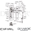 Cifial 35840TB Techno 300 3 Control Thermostatic Shower System 3 Outlets Dimension