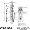 Cifial 35840TB Techno 300 3 Control Thermostatic Shower System 3 Outlets Dimensions