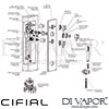 Cifial 35840THX300 Techno X300 3 Control Thermostatic Shower System 3 Outlets Dimension