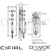 Cifial 35840THX300 Techno X300 3 Control Thermostatic Shower System 3 Outlets Dimensions