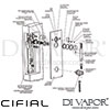 Cifial M3 Recessed Wall Hand Shower 2 Outlets Dimension