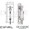 Cifial M3 Recessed Wall Hand Shower 2 Outlets Dimensions
